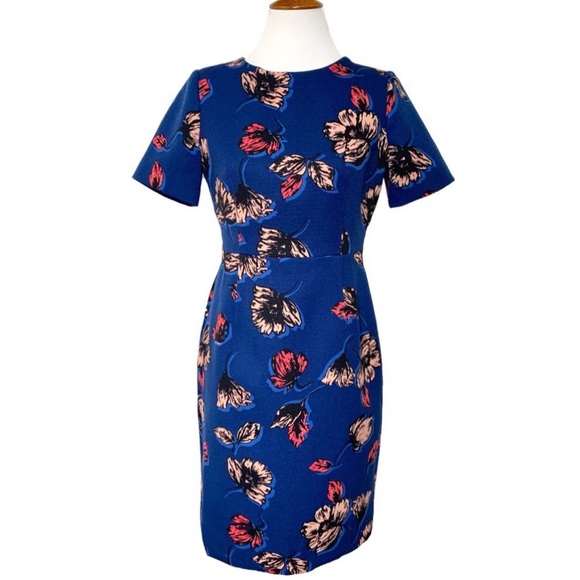 J. Crew Dresses & Skirts - J. Crew Floral Printed Blue Sheath Dress
